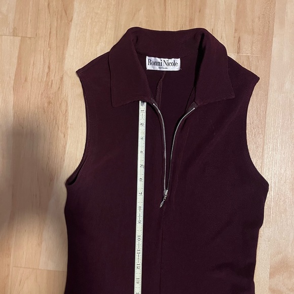 Ronni Nicole Purple Plum Eggplant colored Knit Long Sleeveless Dress - Picture 5 of 8